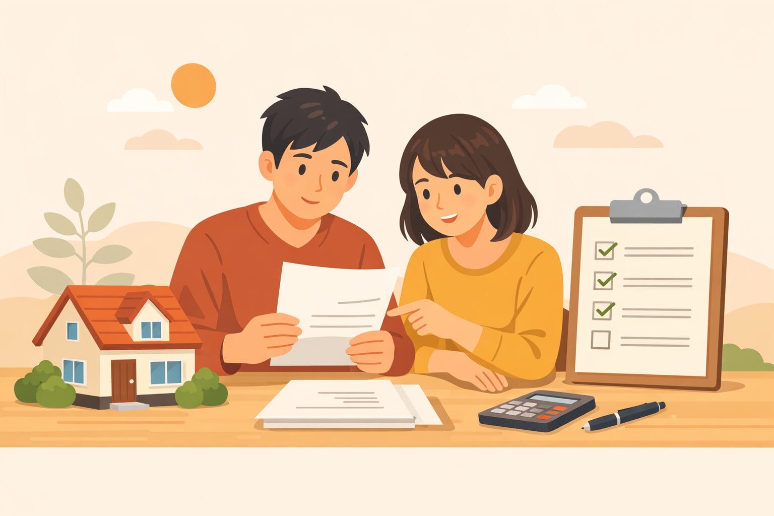 住宅ローンを選ぶ利用者をイメージしたイラスト