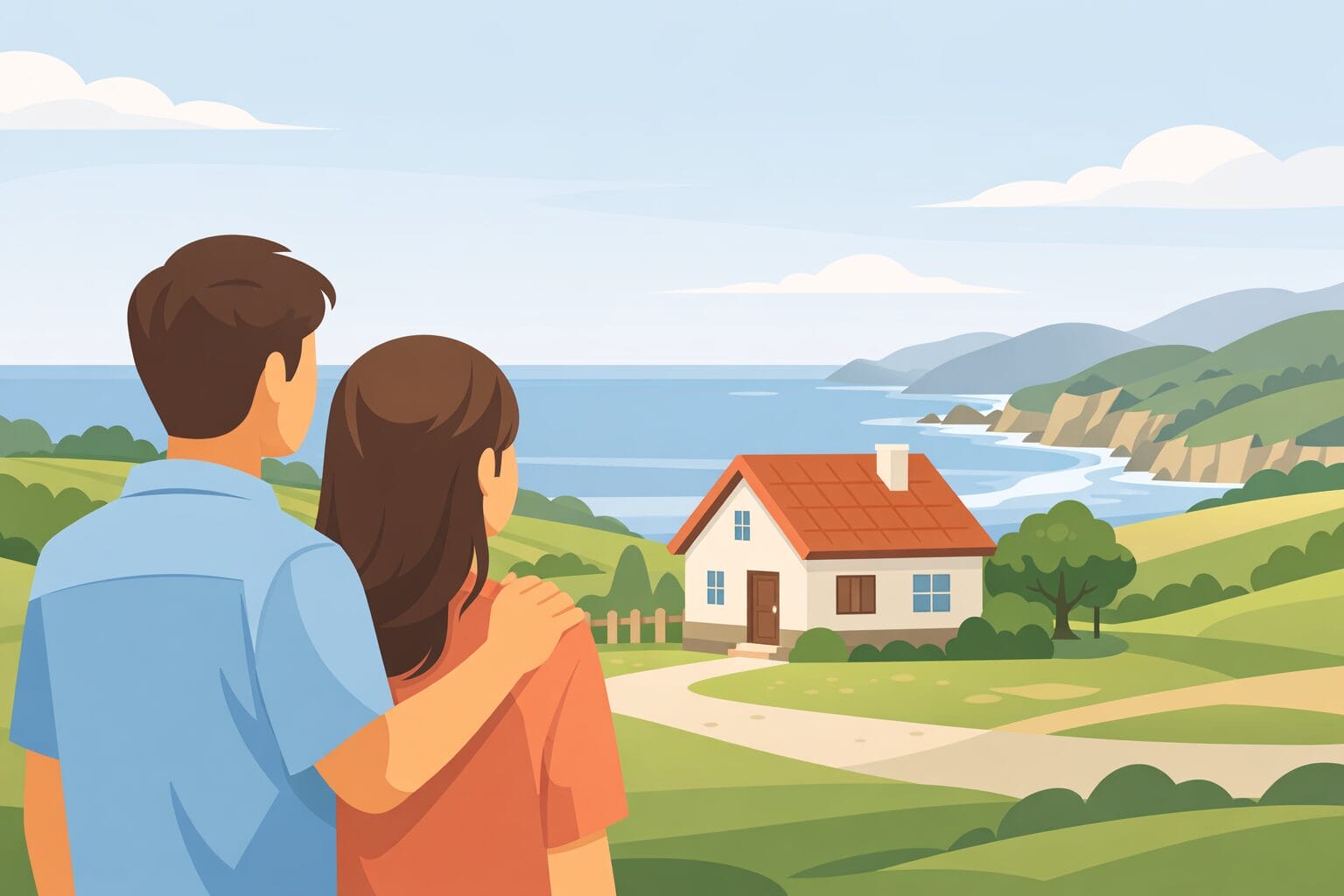 鳥取県でフラット35による住宅購入を検討する夫婦のイメージ