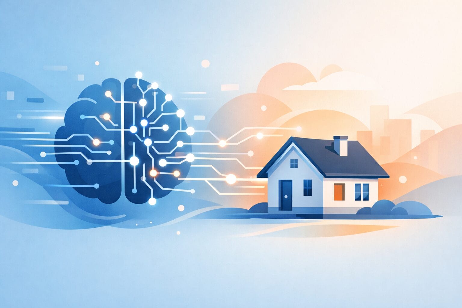 AIを活用した住宅ローン審査をイメージしたイラスト