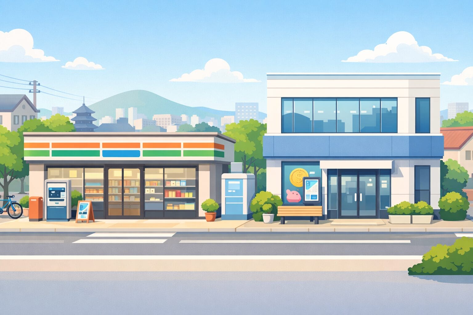 コンビニと銀行の連携をイメージした図