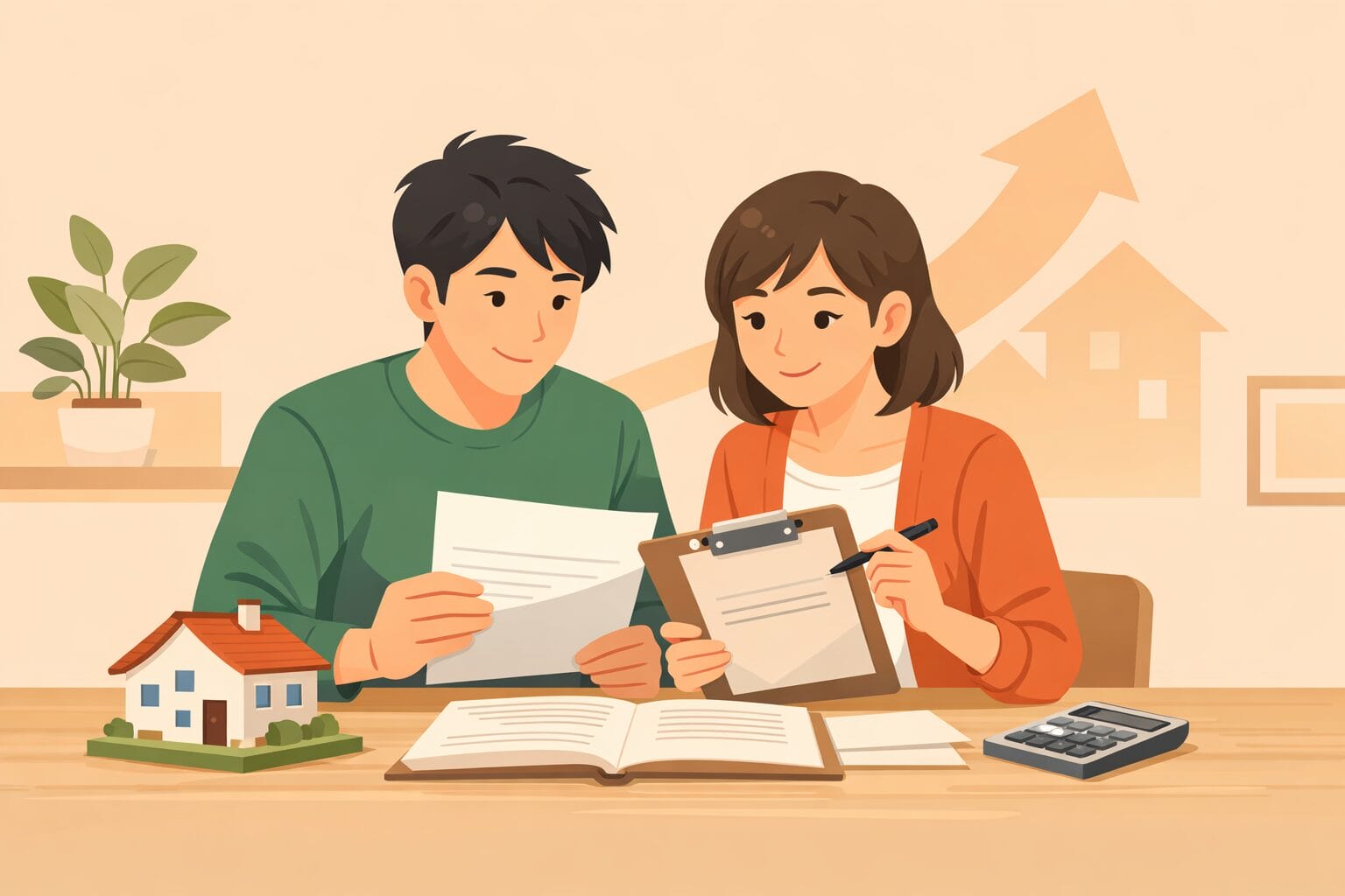 住宅ローンの借り換えを検討する夫婦のイメージ