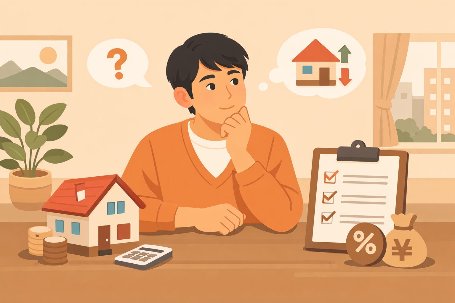 住宅ローンの決め手を検討するイメージ