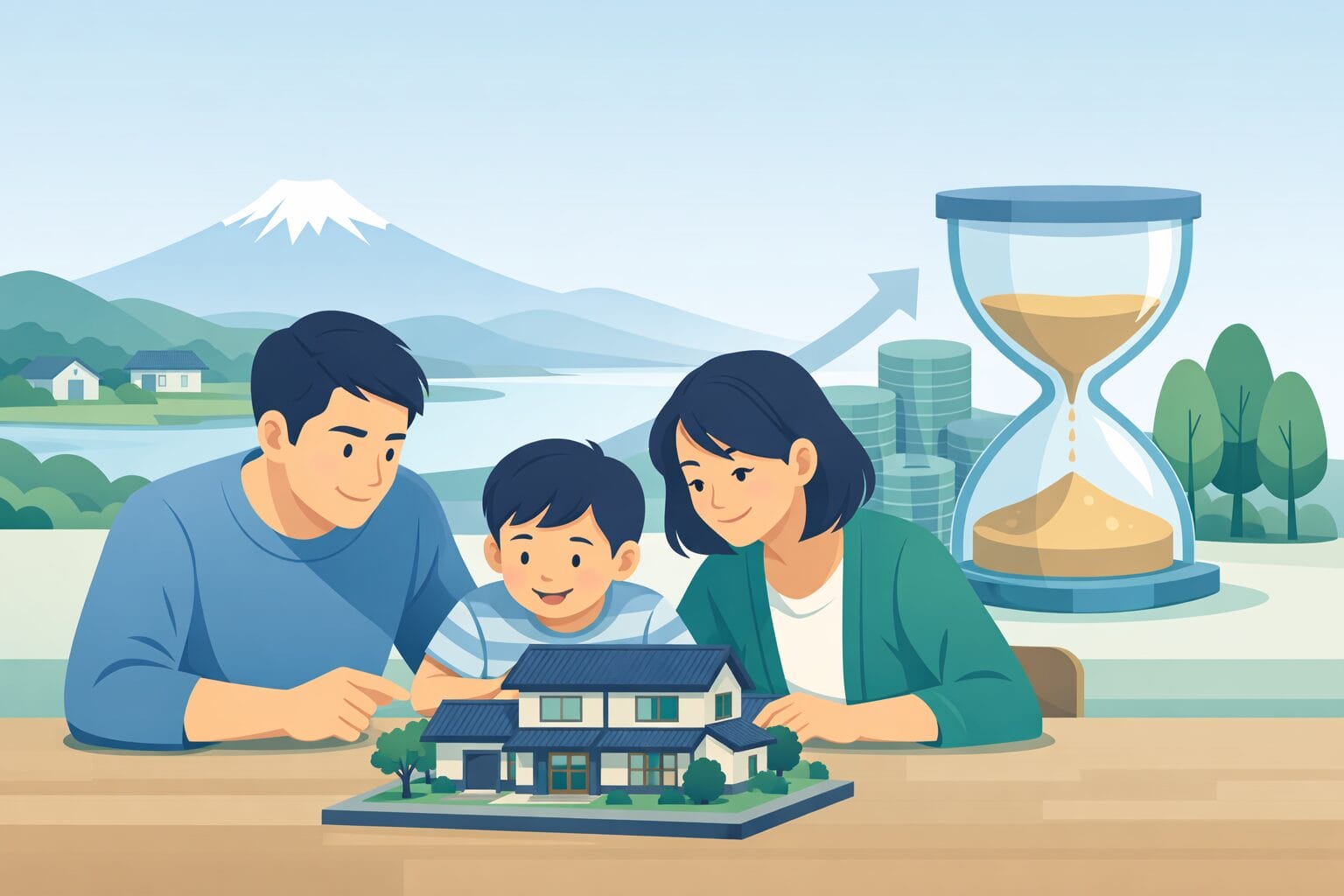 全期間固定金利のフラット35で家を持つイメージ
