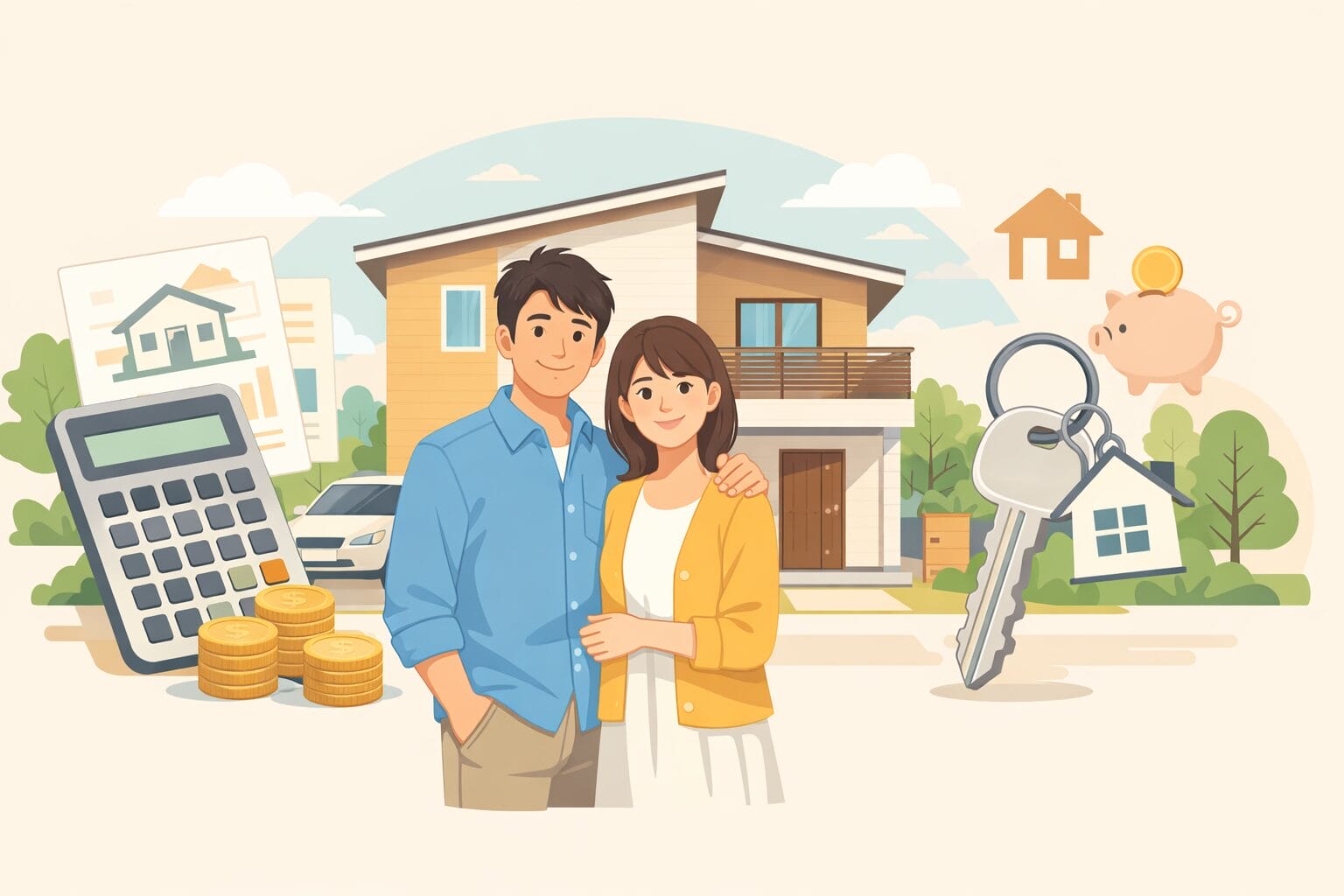 年収600万円台の夫婦が住宅ローンで家の購入を検討するイメージ