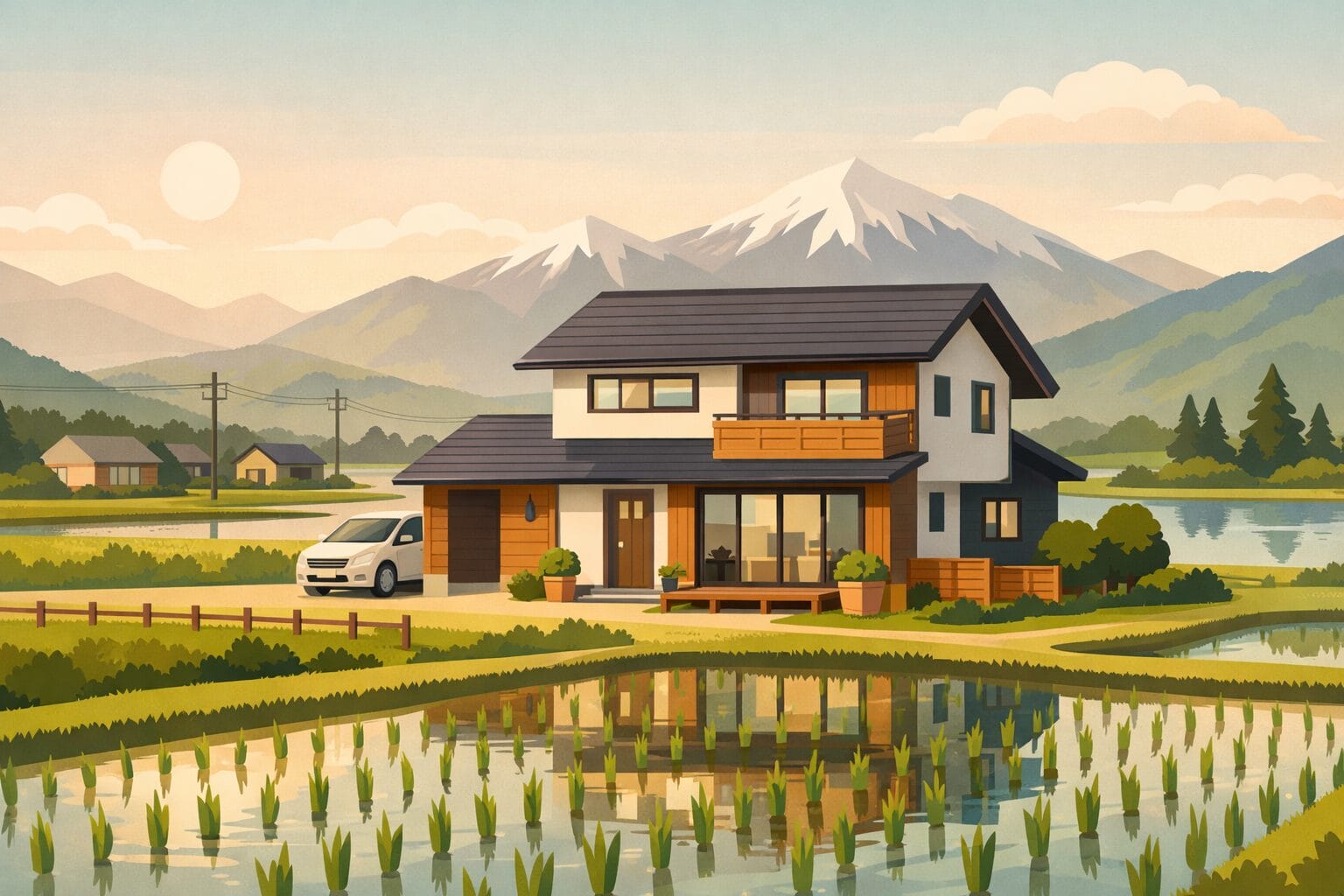 秋田県で住宅を購入する家庭のイメージ