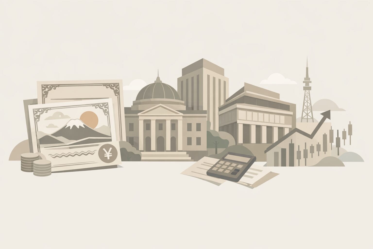 国債市場と銀行の関係を示すイメージ
