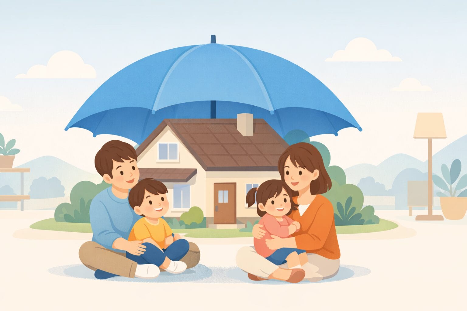 住宅ローンの疾病保障で家族と住まいを守るイメージ