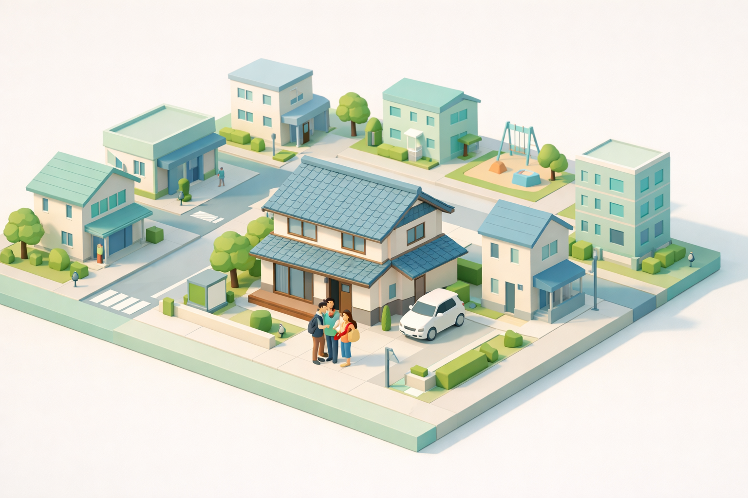 日本で住宅を購入した外国籍の家族のイメージ