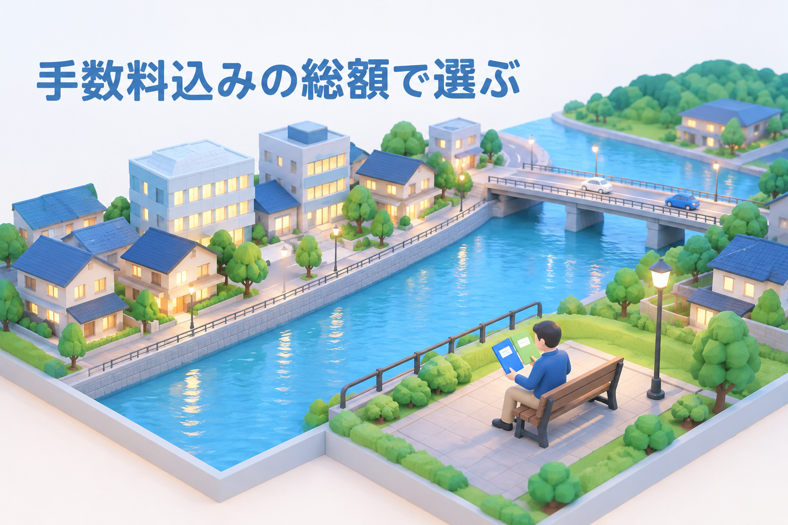 徳島県でフラット35の借入先を手数料込みで比べるイメージ