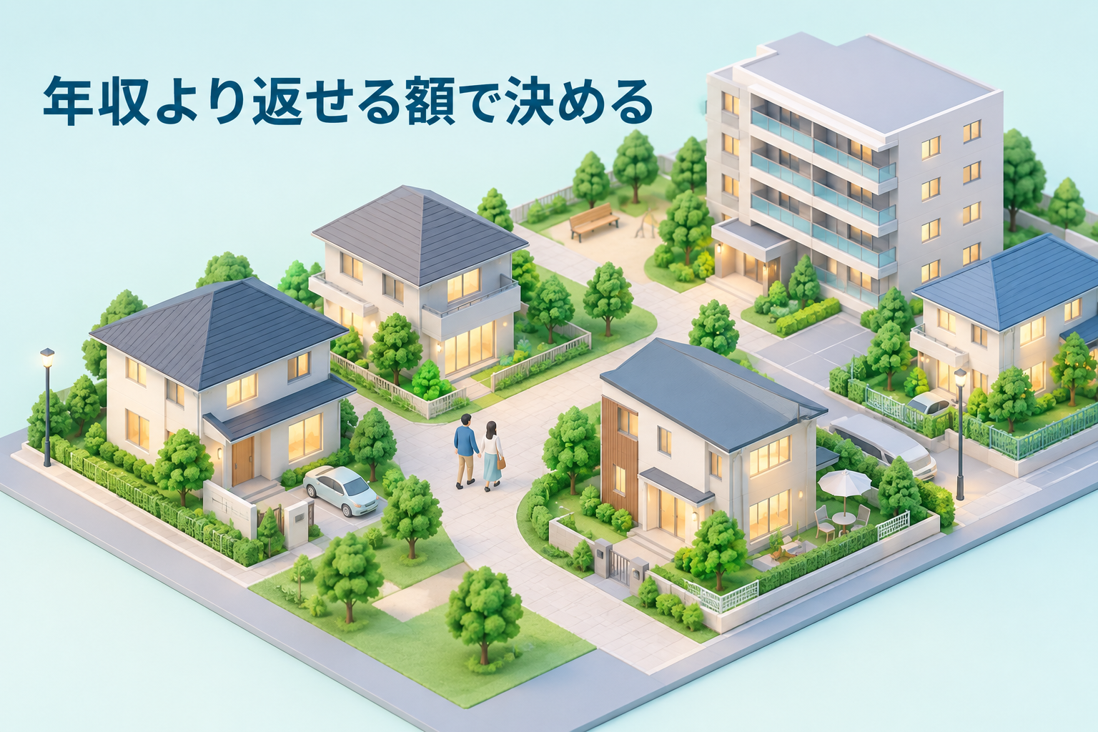 年収に合う住まいの種類を比べるイメージ