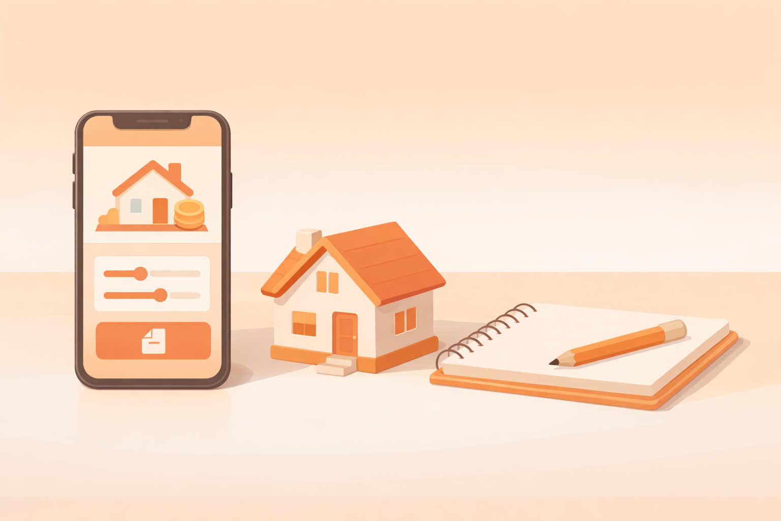 スマホで住宅ローンの条件を確認するイメージ
